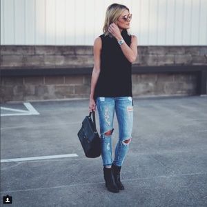 Current/Elliot Shredded Stiletto Jeans